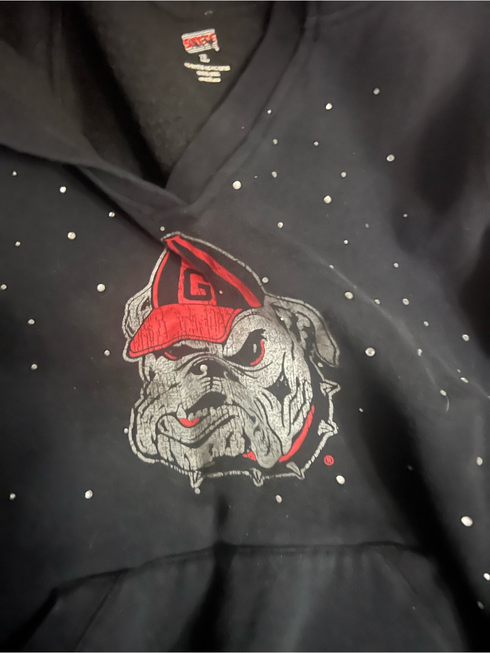 Georgia Bulldogs Kids Black Pullover Hoodie with Bulldog Logo